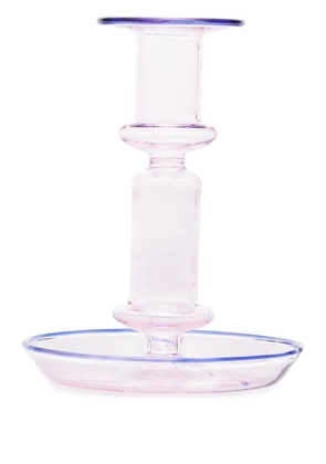 HAY Flare Medium glass candleholder - Pink