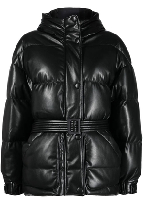 Ienki Ienki faux-leather zip-up padded jacket - Black