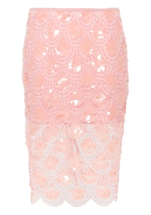 ROTATE BIRGER CHRISTENSEN sequinned pencil skirt - Pink
