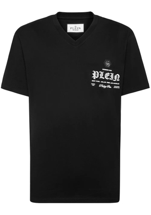 Philipp Plein logo-print V-neck T-shirt - Black