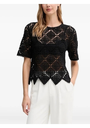 DKNY open-work crochet top - Black