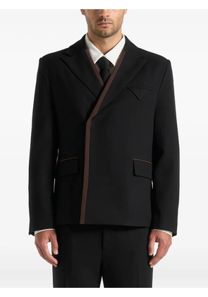 Manière De Voir Alec double-breasted contrast-lapel black blazer