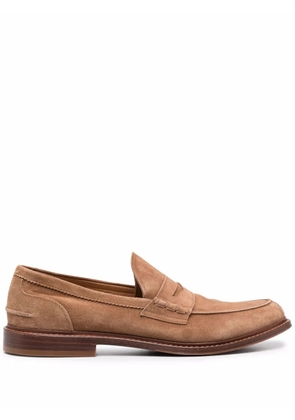 Brunello Cucinelli suede penny loafers - Brown