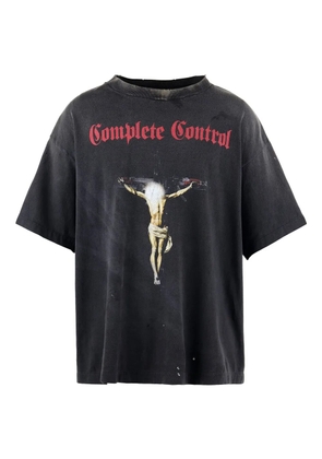 SAINT MXXXXXX slogan-print T-shirt - Black