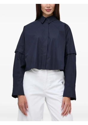 IVY OAK double-layer cropped shirt - Blue