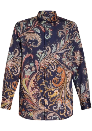 ETRO paisle- print cotton shirt - Blue