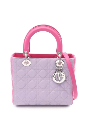 Christian Dior Pre-Owned 2010-2026 Medium Bicolor Lambskin Cannage Lady Dior satchel - Purple