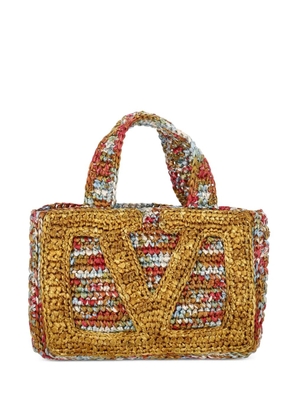 Valentino Garavani woven top-handle tote bag - Gold