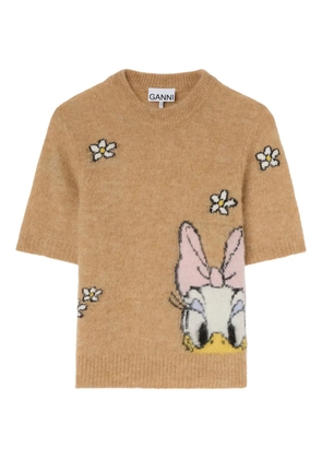 GANNI x Disney floral-graphic top - Neutrals