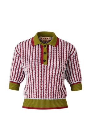 Marni striped polo top - Red