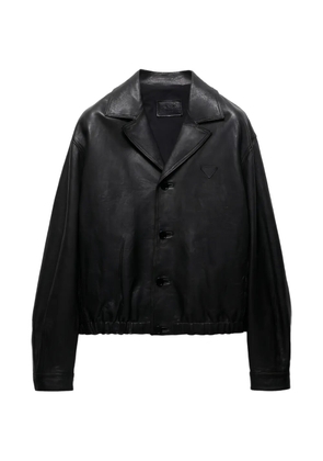 Prada button leather jacket - Black