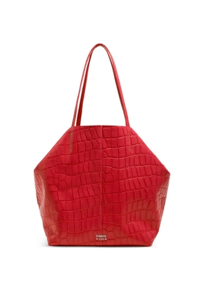 Bimba y Lola large embossed-leather tote bag - Red
