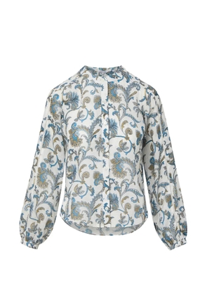 Veronica Beard Soleil paisley V-neck blouse - White