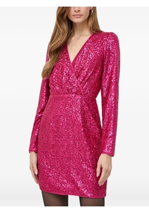 Morgan sequined V-neck mini dress - Pink