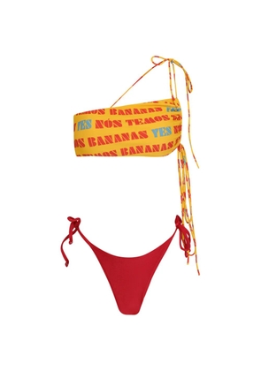 Amir Slama tie-strap printed bikini - Red