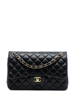 CHANEL Pre-Owned 2017-2018 Jumbo Classic Lambskin Double Flap shoulder bag - Black
