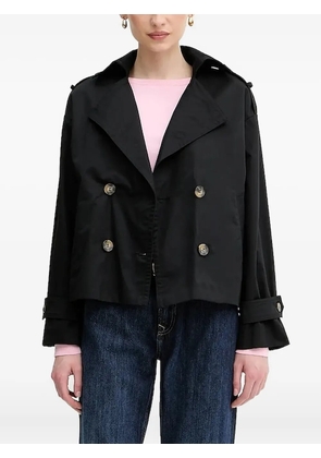 Sisley double-breasted cropped jacket - Black