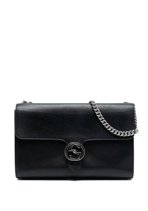 Gucci Pre-Owned 2016-2026 Medium Leather Dollar Interlocking G crossbody bag - Black