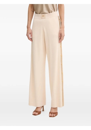 Elisabetta Franchi side-stripe logo-patch trousers - Neutrals