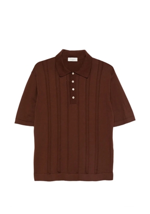 Piacenza Cashmere buttoned ribbed polo shirt - Brown