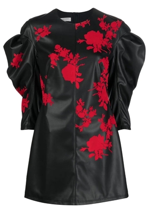 Philosophy Di Lorenzo Serafini floral-print faux-leather mini dress - Black
