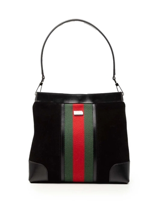 Gucci Pre-Owned 2000-2015 Suede Web shoulder bag - Black