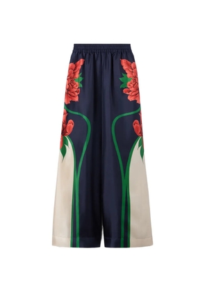 La DoubleJ placed floral trousers - Blue
