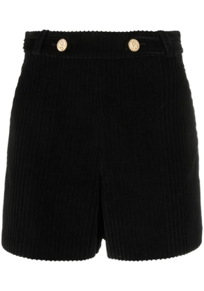 RED Valentino high-waisted corduroy cotton shorts - Black