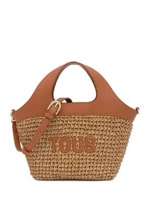 TOUS Lirio Rafia leather-trimmed tote bag - Brown