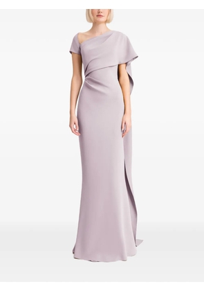Gemy Maalouf asymmetrical-neck gown - Purple