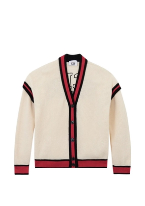 GCDS logo-print cardigan - Neutrals