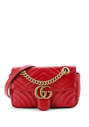 Gucci Pre-Owned GG Marmont Flap Bag Matelasse Leather Mini crossbody bag - Red