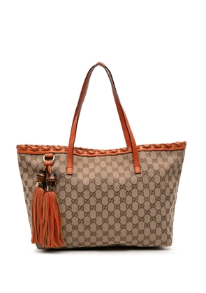 Gucci Pre-Owned 2016-2026 Medium GG Canvas Bamboo Tassel tote bag - Brown