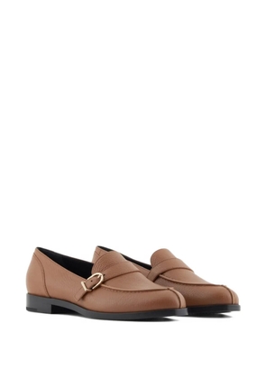 Giorgio Armani buckle-strap leather loafers - Brown