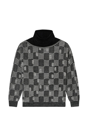Giorgio Armani turtleneck patterned sweater - Grey