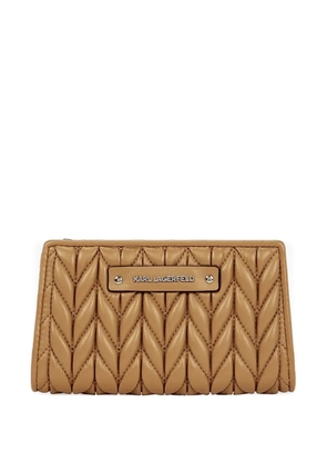 Karl Lagerfeld quilted logo-plaque wallet - Neutrals