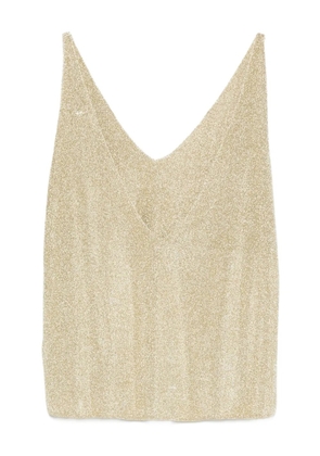 Ba&Sh Zuani lurex V-neck top - Gold