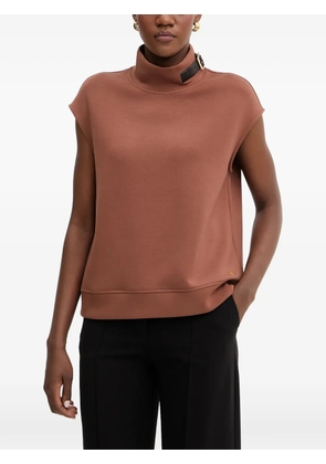 Karl Lagerfeld buckle high-neck top - Brown