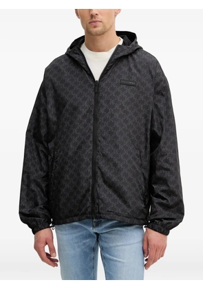 Karl Lagerfeld hooded patterned reversible jacket - Black