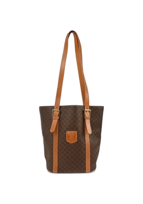 Celine Pre-Owned 1990s patterned leather shoulder bag - Brown