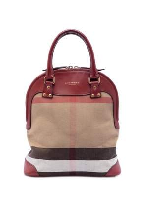Burberry Pre-Owned 2000-2017 Medium Mega Check Canvas Bloomsbury Saddle satchel - Brown