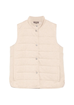 N.Peal quilted button-through gilet - Neutrals