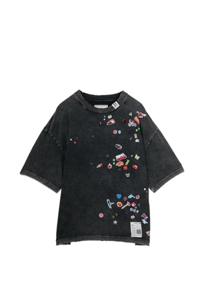 Maison MIHARA YASUHIRO kids sticker-print bleached T-shirt - Grey