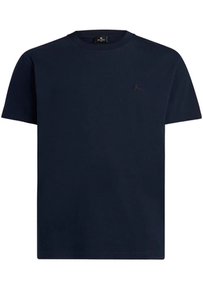 ETRO logo-embroidered cotton T-shirt - Blue