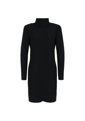 Emporio Armani Technical-Cady high-neck long-sleeve dress - Black