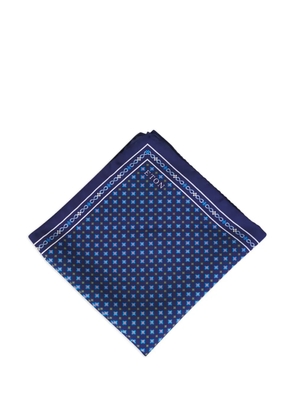 Eton patterned border pocket square - Blue