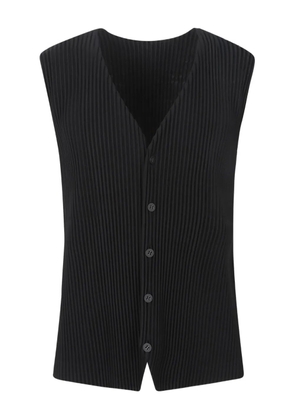 Homme Plissé Issey Miyake pleated button gilet - Black