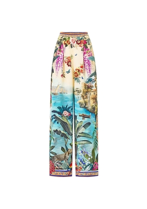 Camilla wide-leg printed trousers - Neutrals