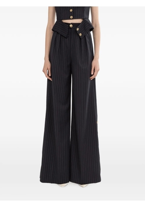 NISSA pinstripe button palazzo pants - Blue