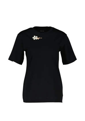 Simone Rocha short-sleeved flower-detail T-shirt - Black